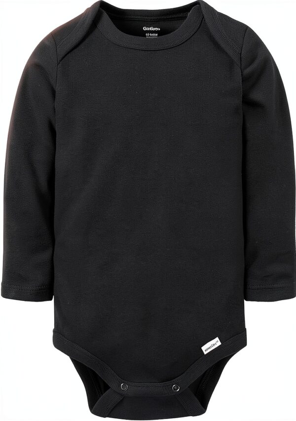 Gerber Baby Bodysuits 100 Cotton Long Sleeve White Black-2