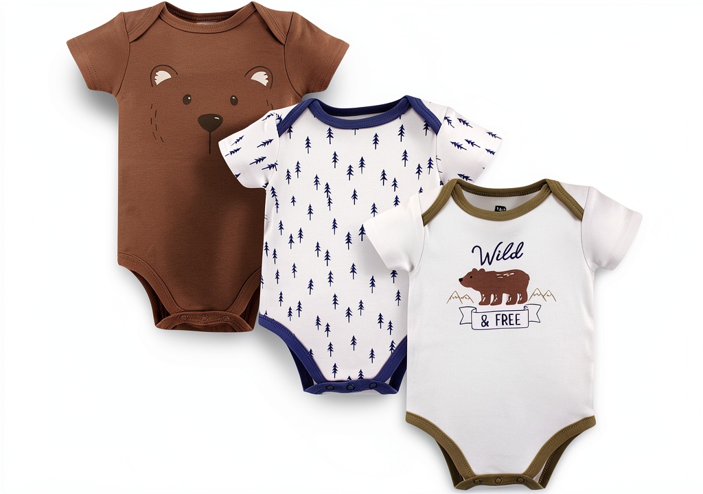 Hudson Baby cotton bodysuits laid out on a soft blanket
