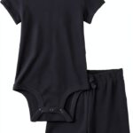 Amazon Essentials Cotton Rib Bodysuit Short Set Baby-0