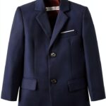 Boys Blazer Navy Blue Formal Suit Coat Fine Fabric-0