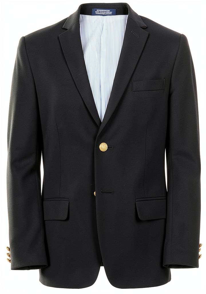 IZOD boys blazer in Blue Indigo showing front view with brass buttons