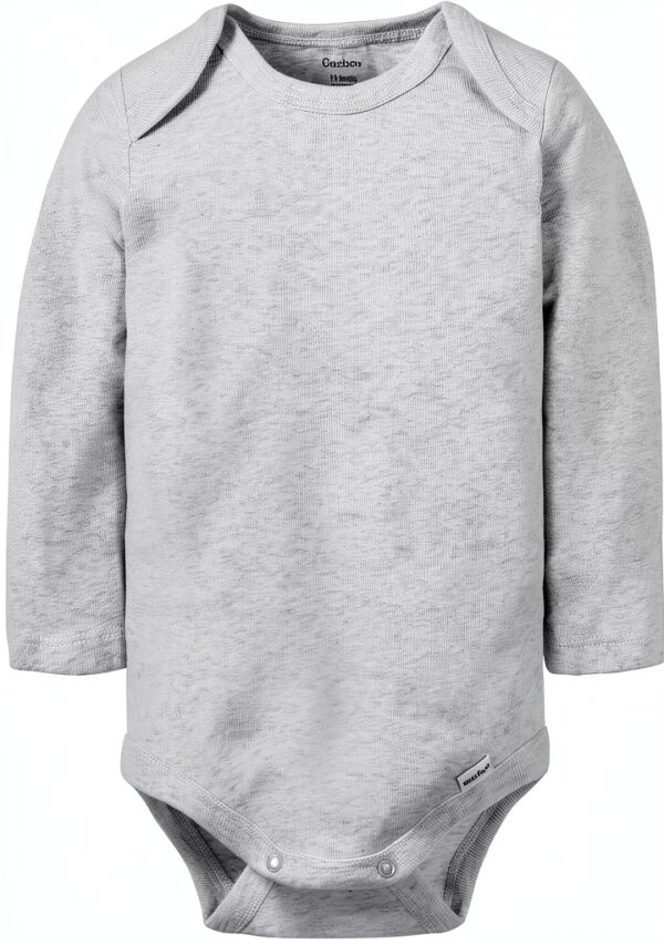 Gerber Baby Bodysuits 100 Cotton Long Sleeve White Black-4